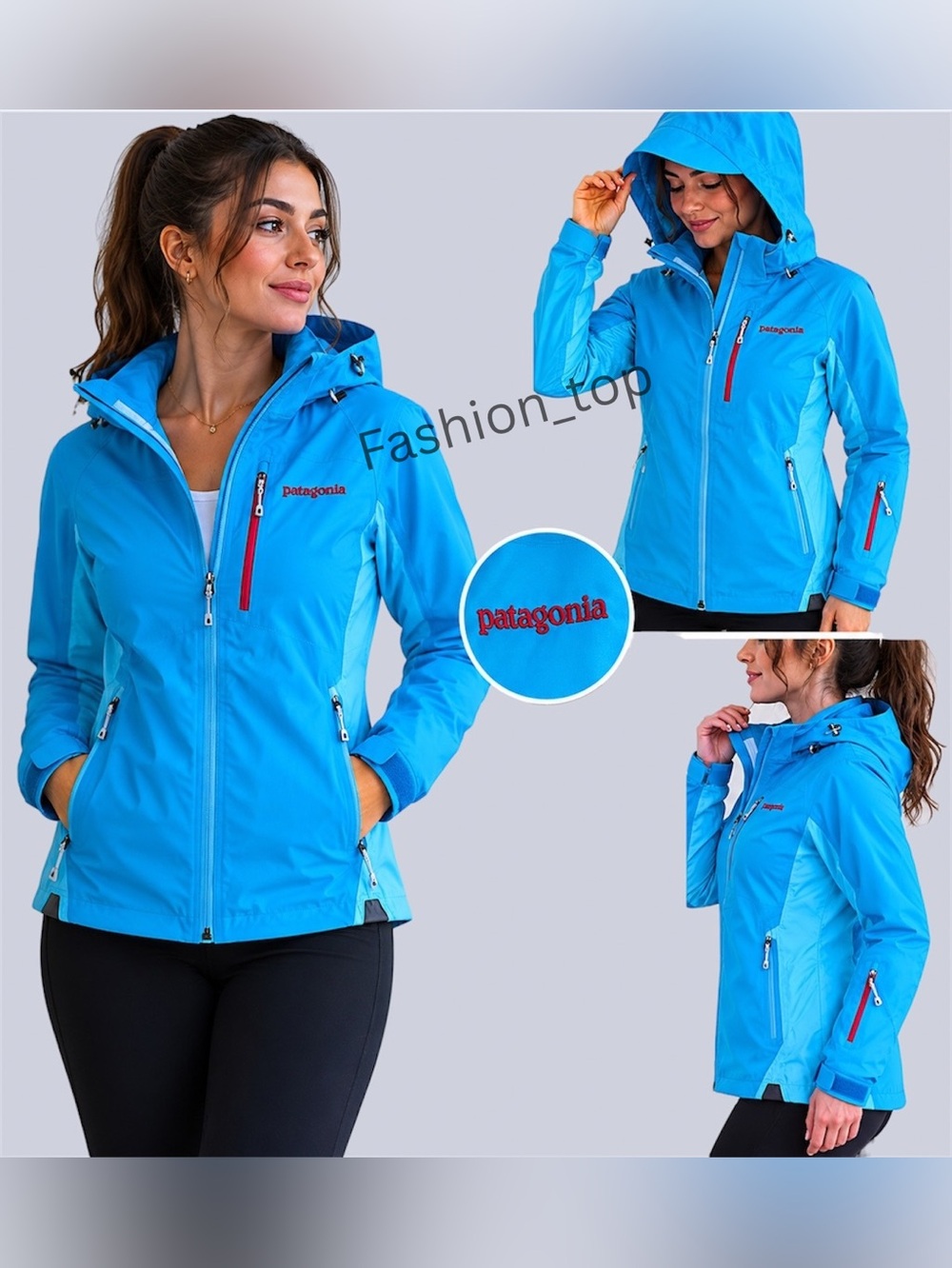 Patagonia Women’s Powder Bowl Insulated Ski Jacket Blue Hooded Size M
